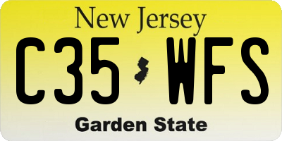 NJ license plate C35WFS