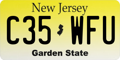 NJ license plate C35WFU