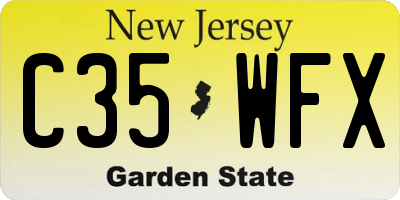 NJ license plate C35WFX