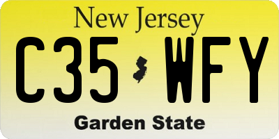 NJ license plate C35WFY