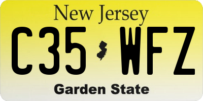 NJ license plate C35WFZ