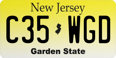 NJ license plate C35WGD