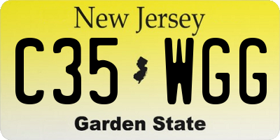 NJ license plate C35WGG