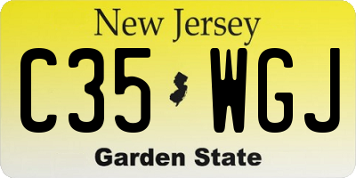 NJ license plate C35WGJ