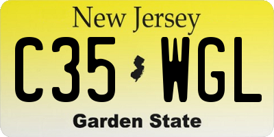 NJ license plate C35WGL