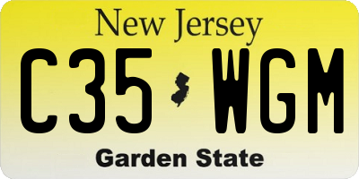 NJ license plate C35WGM