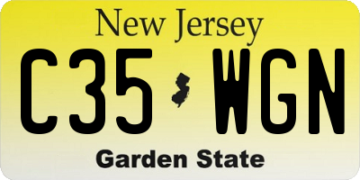 NJ license plate C35WGN