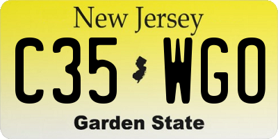 NJ license plate C35WGO
