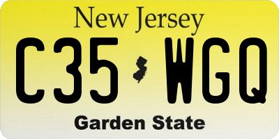 NJ license plate C35WGQ