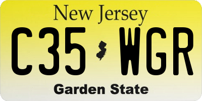 NJ license plate C35WGR