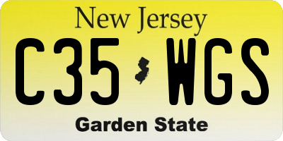 NJ license plate C35WGS