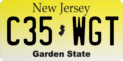 NJ license plate C35WGT