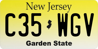 NJ license plate C35WGV