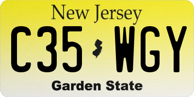 NJ license plate C35WGY