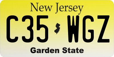 NJ license plate C35WGZ
