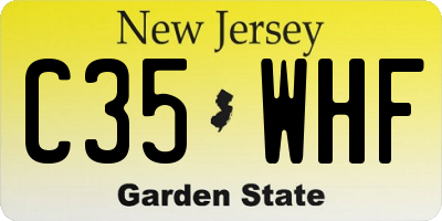NJ license plate C35WHF