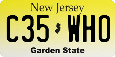 NJ license plate C35WHO