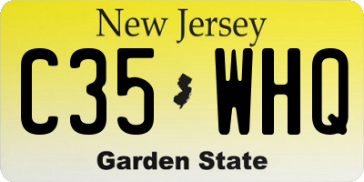 NJ license plate C35WHQ