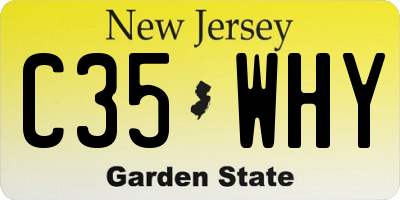 NJ license plate C35WHY
