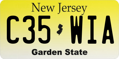 NJ license plate C35WIA