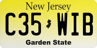 NJ license plate C35WIB