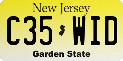 NJ license plate C35WID