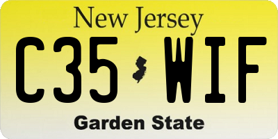 NJ license plate C35WIF
