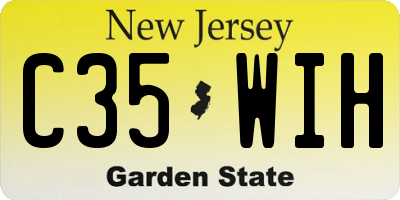 NJ license plate C35WIH