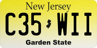 NJ license plate C35WII