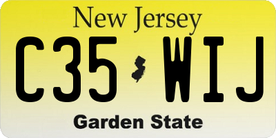 NJ license plate C35WIJ