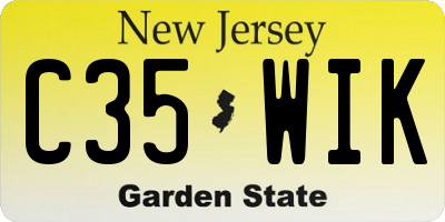 NJ license plate C35WIK
