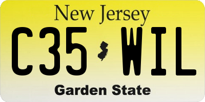 NJ license plate C35WIL