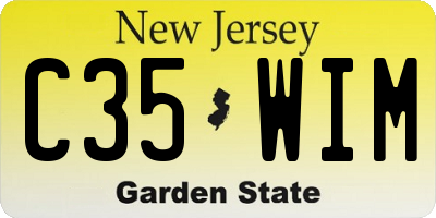 NJ license plate C35WIM