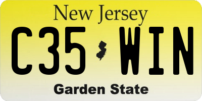 NJ license plate C35WIN