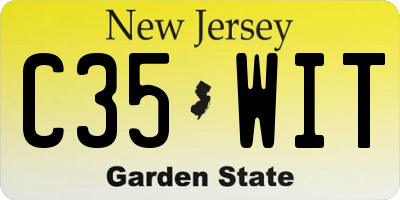 NJ license plate C35WIT