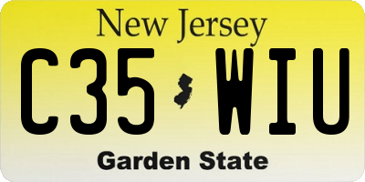 NJ license plate C35WIU