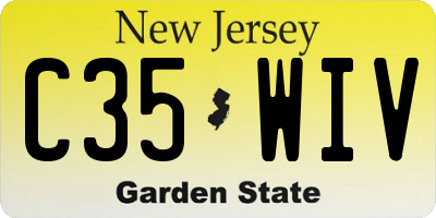 NJ license plate C35WIV