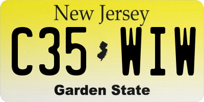 NJ license plate C35WIW