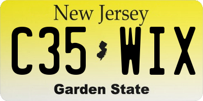 NJ license plate C35WIX