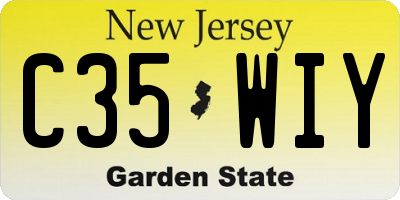 NJ license plate C35WIY