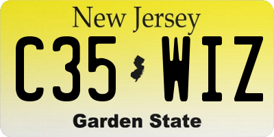 NJ license plate C35WIZ