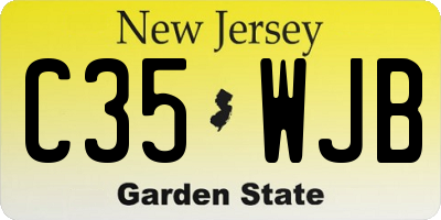 NJ license plate C35WJB
