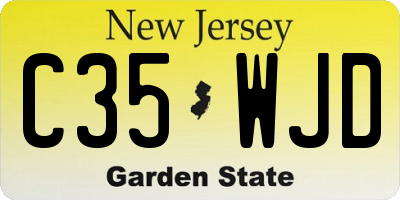 NJ license plate C35WJD