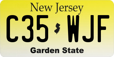 NJ license plate C35WJF
