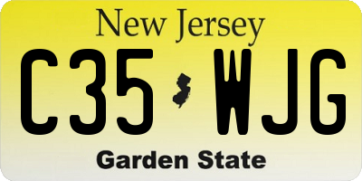 NJ license plate C35WJG