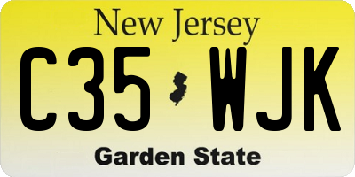 NJ license plate C35WJK