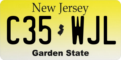 NJ license plate C35WJL