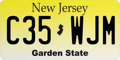NJ license plate C35WJM