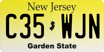 NJ license plate C35WJN