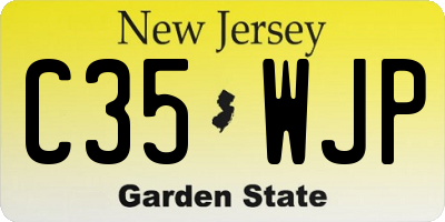 NJ license plate C35WJP